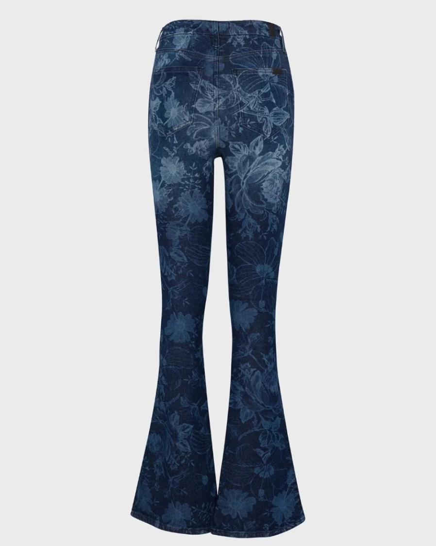 7 For All Mankind Women's Ultra High Rise Skinny Bootcut Jeans in Fairytale Floral Indigo Wash