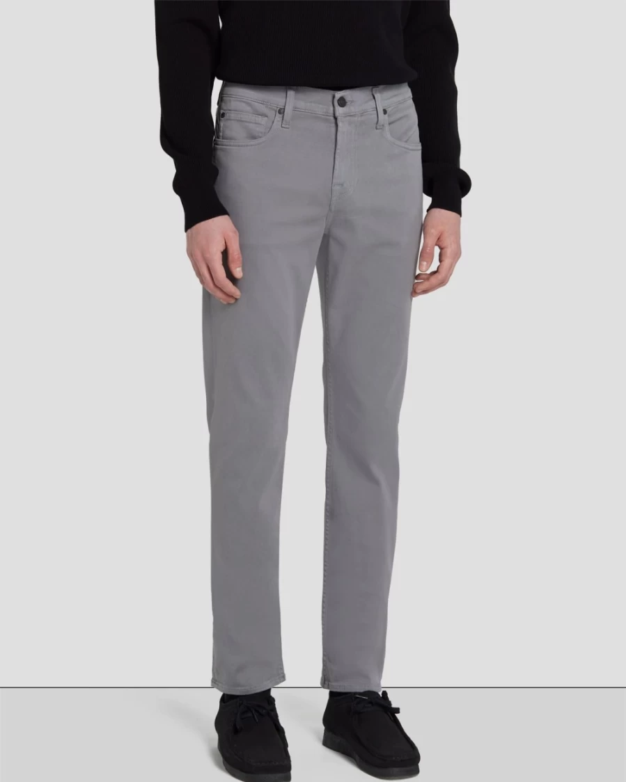 7 For All Mankind Men's Luxe Performance Slim Fit Light Grey Jeans