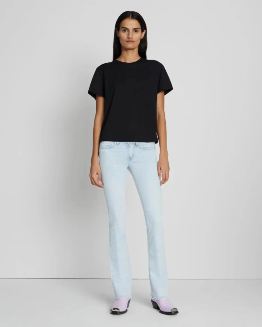 7 For All Mankind Women's Black Scoop Neck T-Shirt