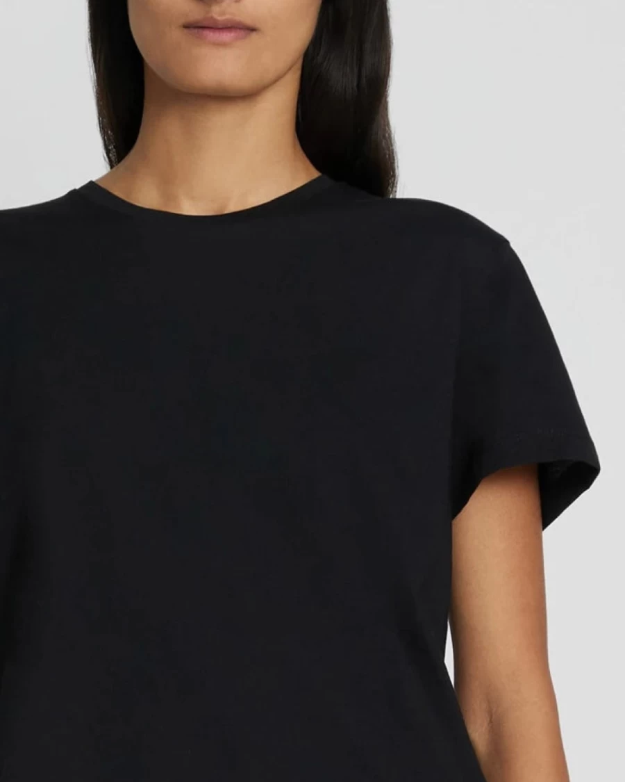 7 For All Mankind Women's Black Scoop Neck T-Shirt