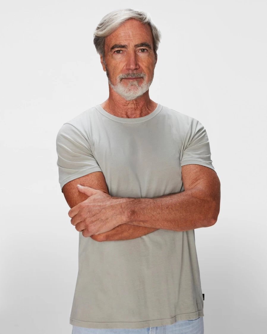 7 For All Mankind Men's Lightweight Cotton T-Shirt in Pewter Green