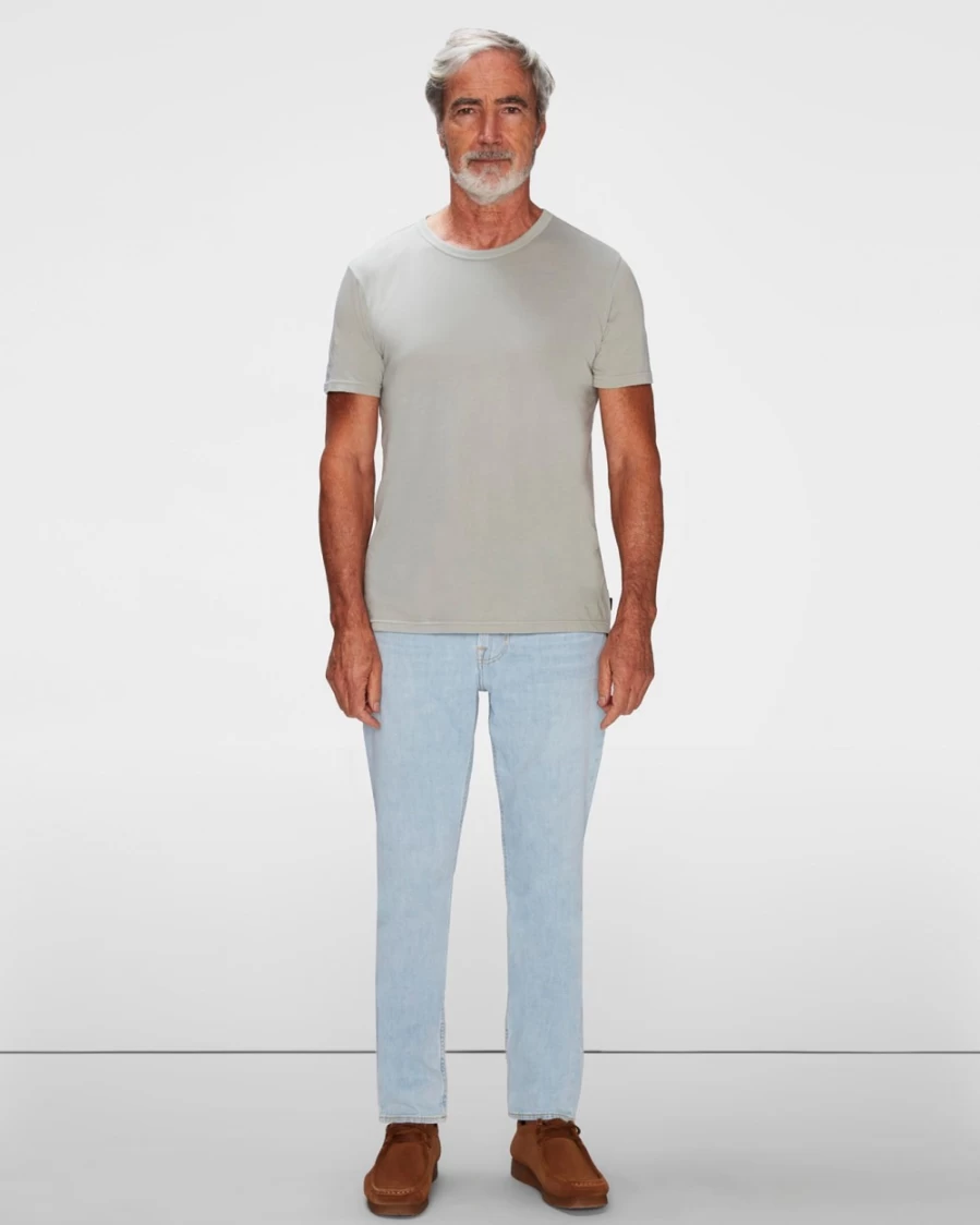 7 For All Mankind Men's Lightweight Cotton T-Shirt in Pewter Green