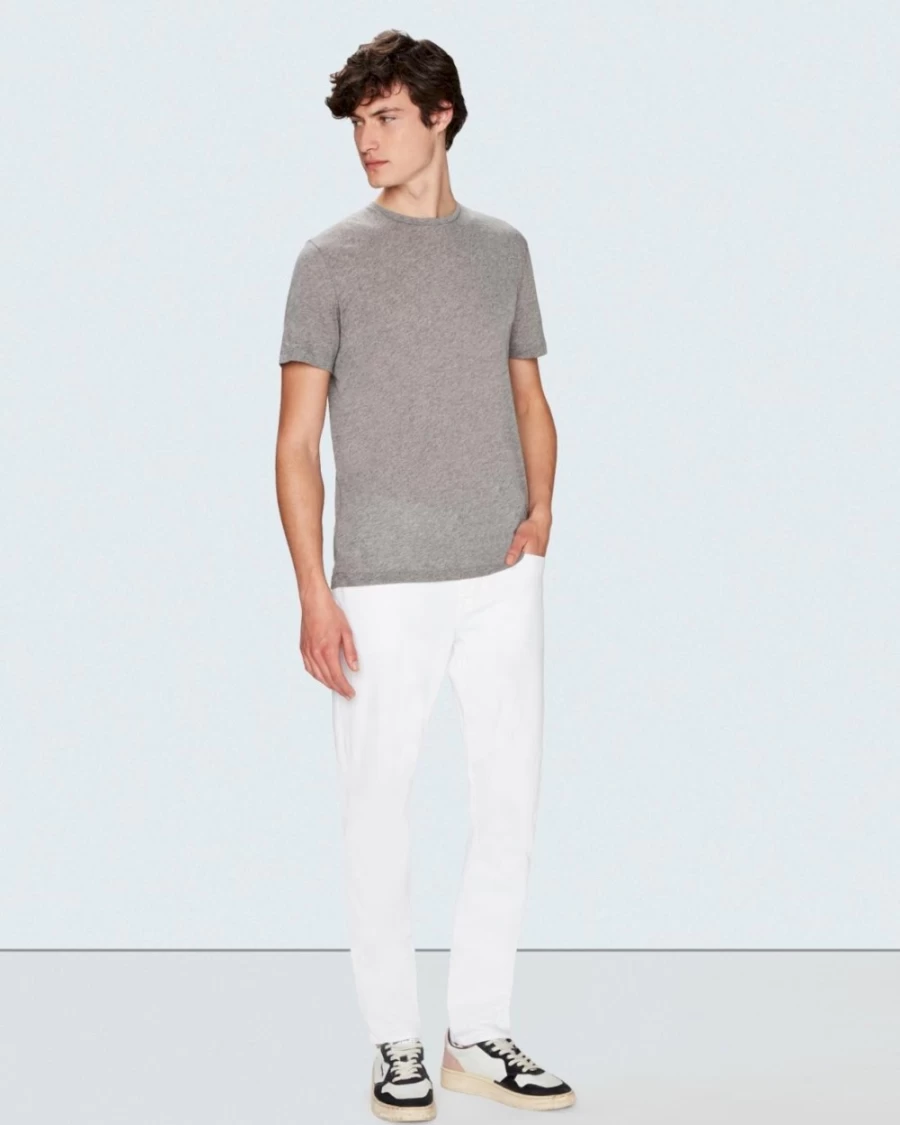 7 For All Mankind Men's Grey Melange Cashmere Blend T-Shirt