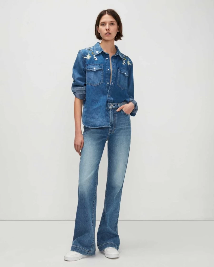 7 For All Mankind Women's Fig Leaf Ultra High Rise Dojo Beauty Denim Jeans