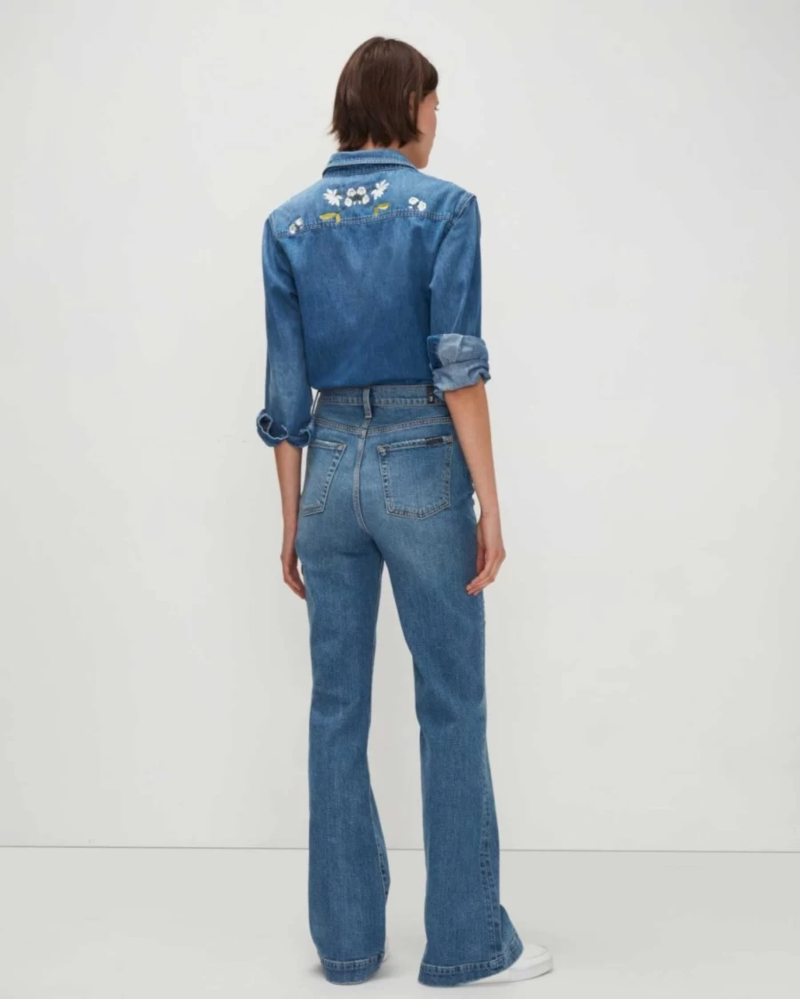 7 For All Mankind Women's Fig Leaf Ultra High Rise Dojo Beauty Denim Jeans