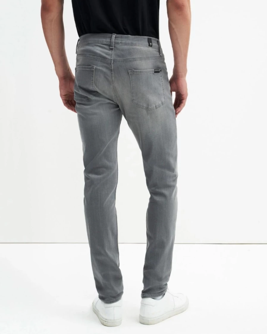 7 For All Mankind Men's Luxe Performance Slim Fit Tapered Gray Jeans