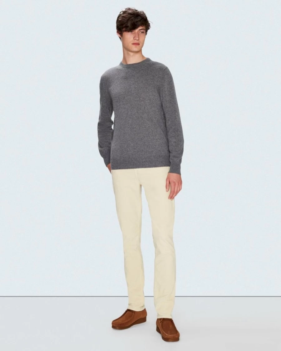 7 For All Mankind Men's Slim Fit Tapered Corduroy Pants in Off-White