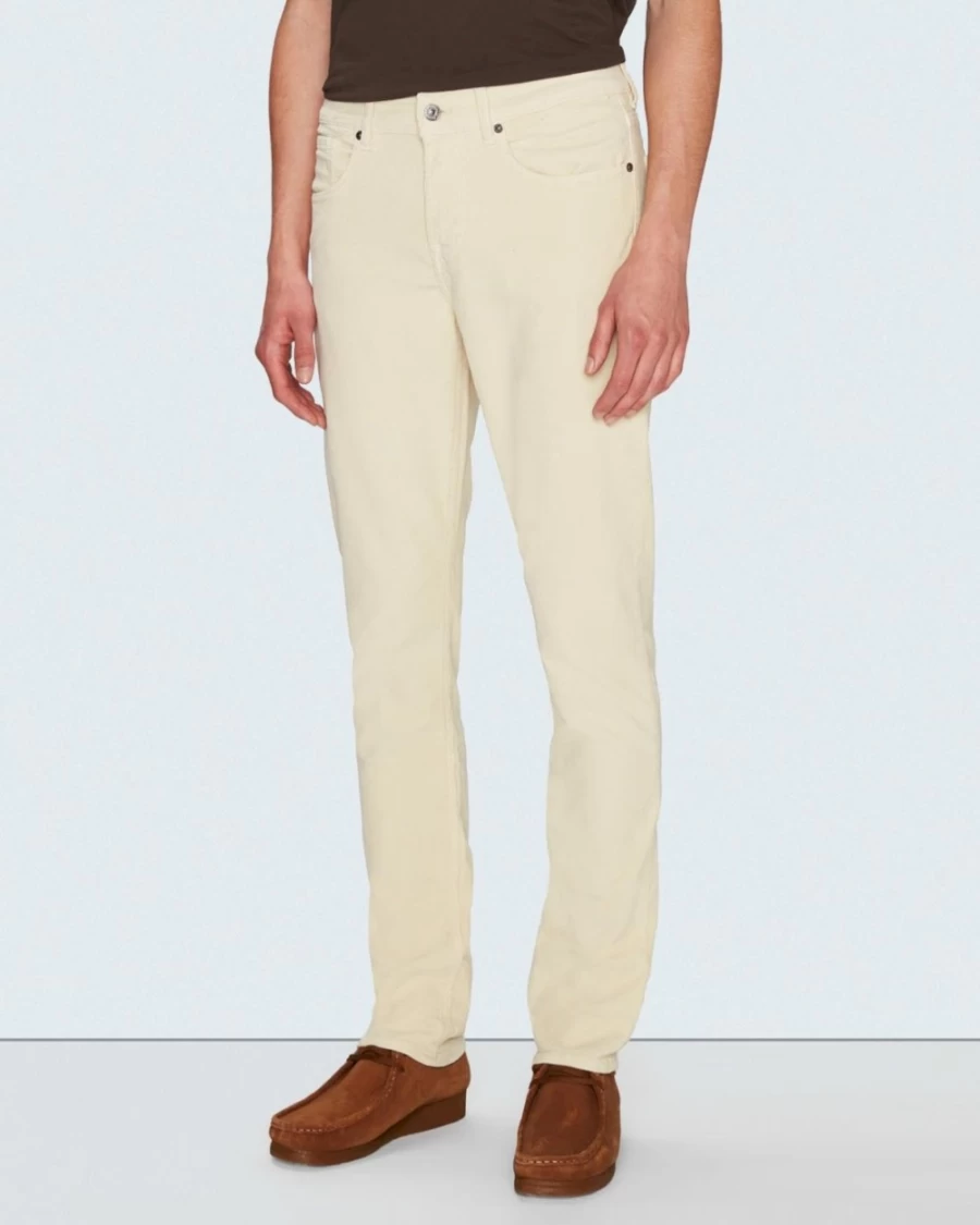 7 For All Mankind Men's Slim Fit Tapered Corduroy Pants in Off-White