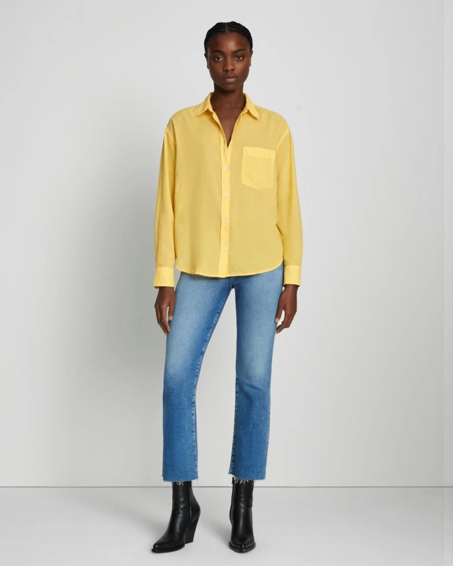 7 For All Mankind Women's Classic Jojoba Button-Up Shirt