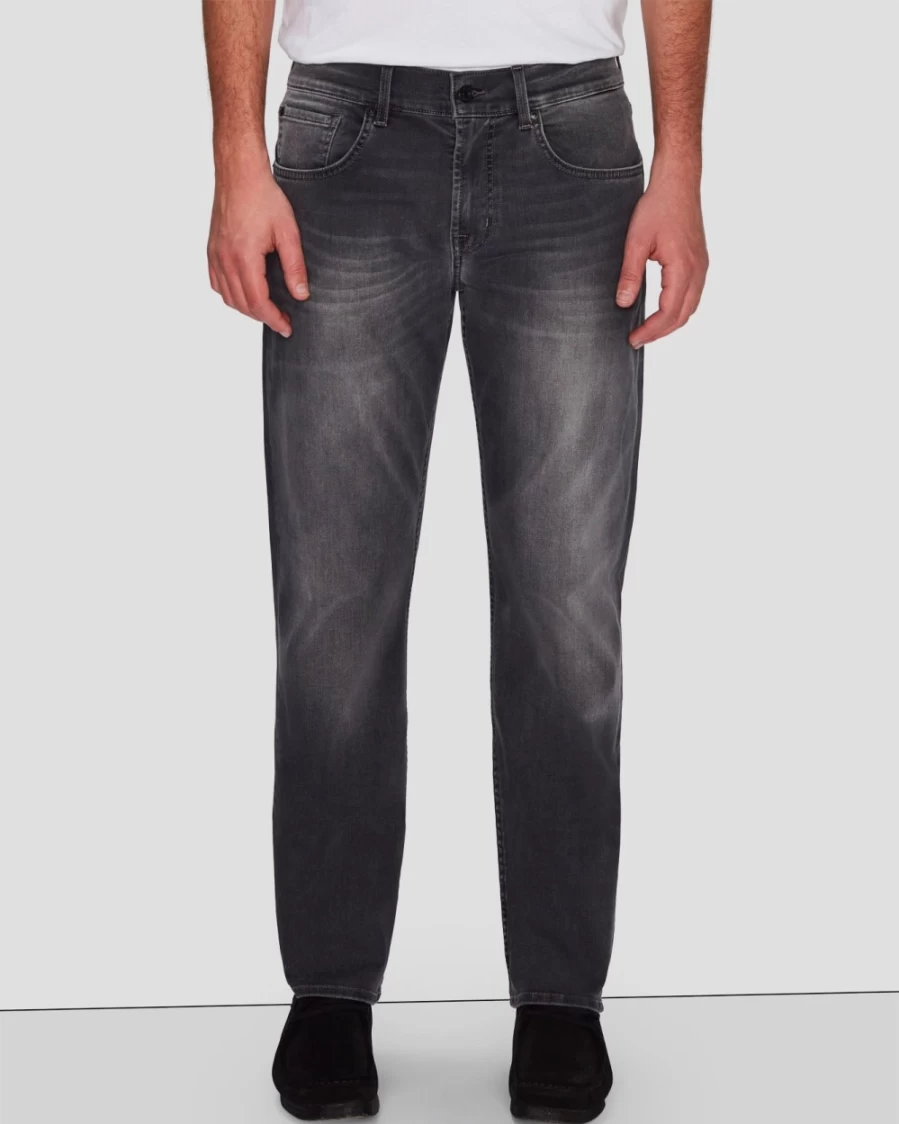 7 For All Mankind Men's Straight In Trajectory Jeans | Classic Straight Fit Denim Pants