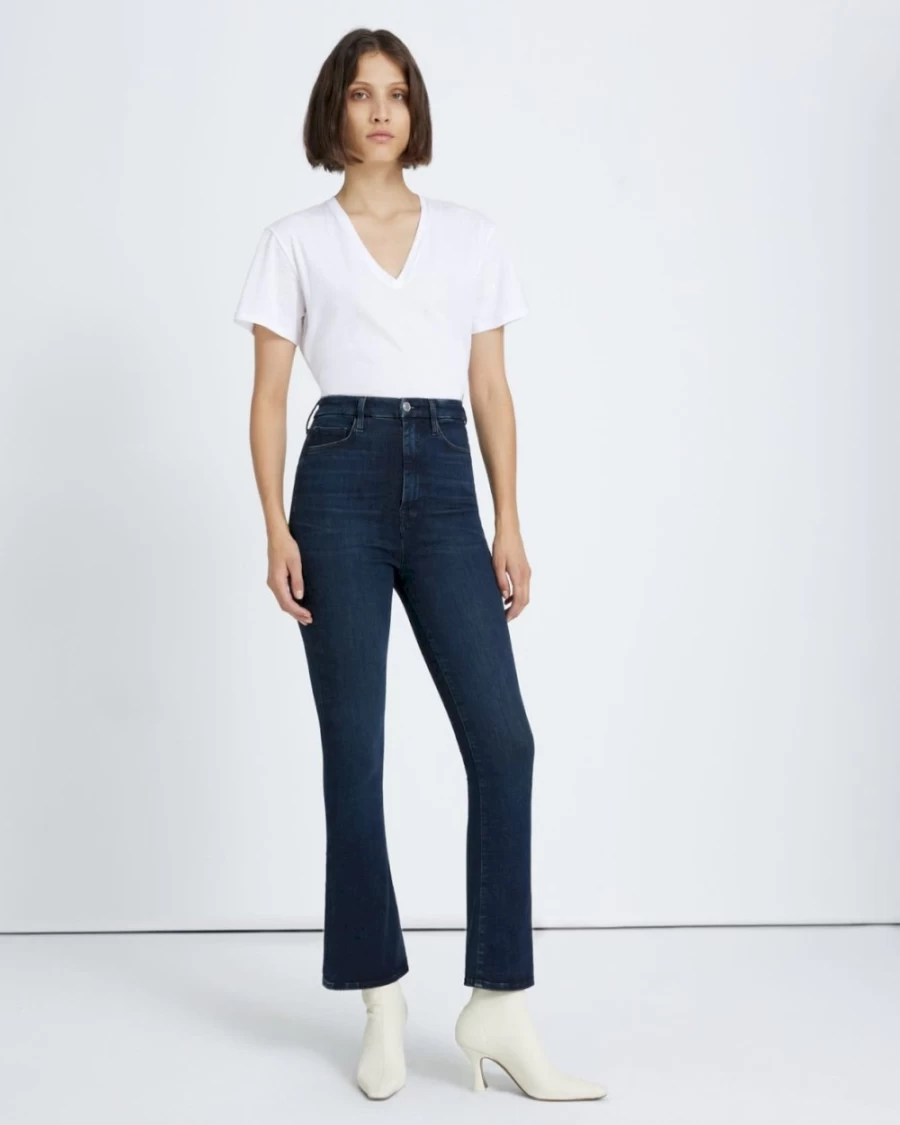 7 For All Mankind Women's No Filter Ultra High Rise Skinny Jeans with Kick Flare