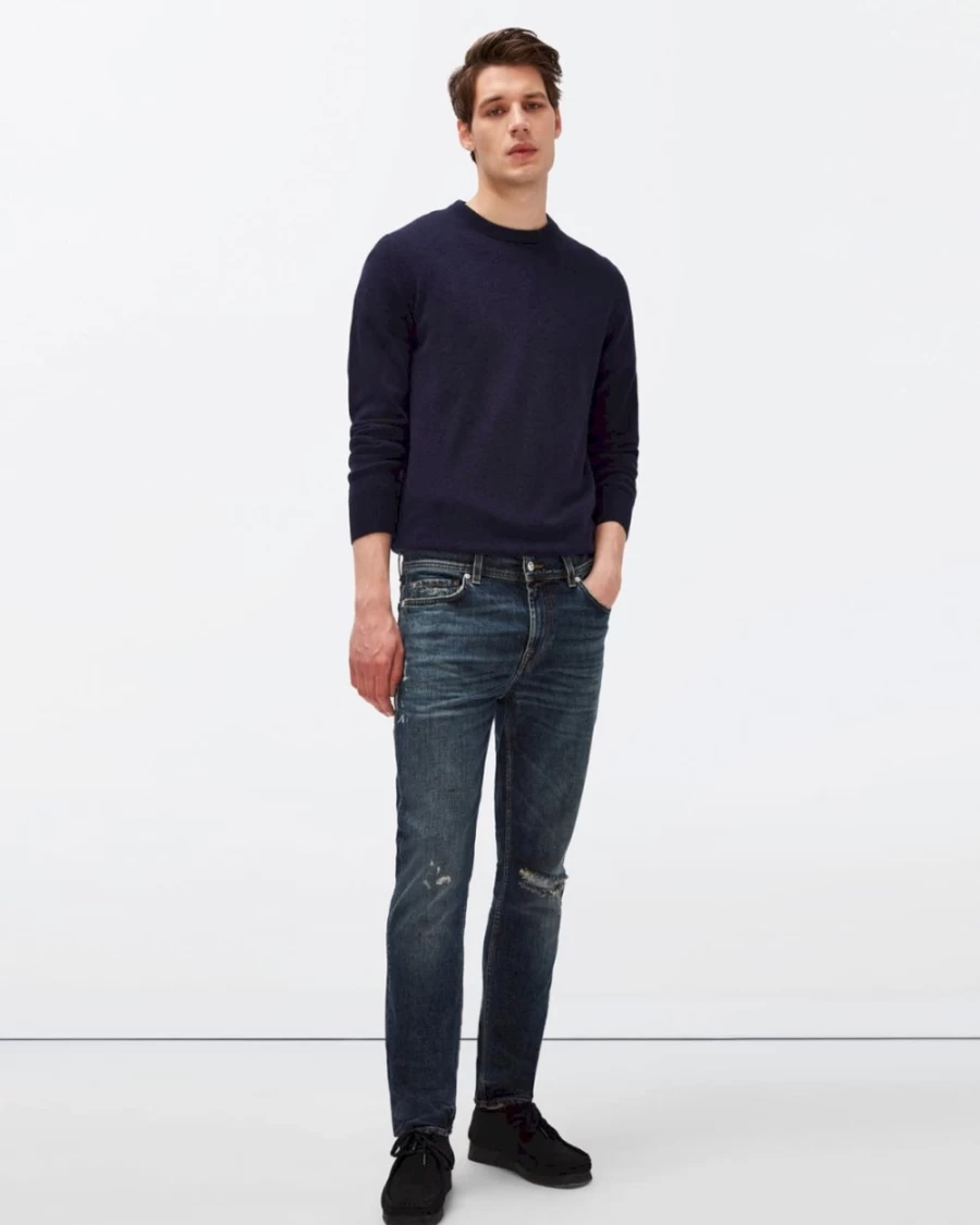 7 For All Mankind Men's Paxtyn Vintage Indigo Denim Jeans - American Made