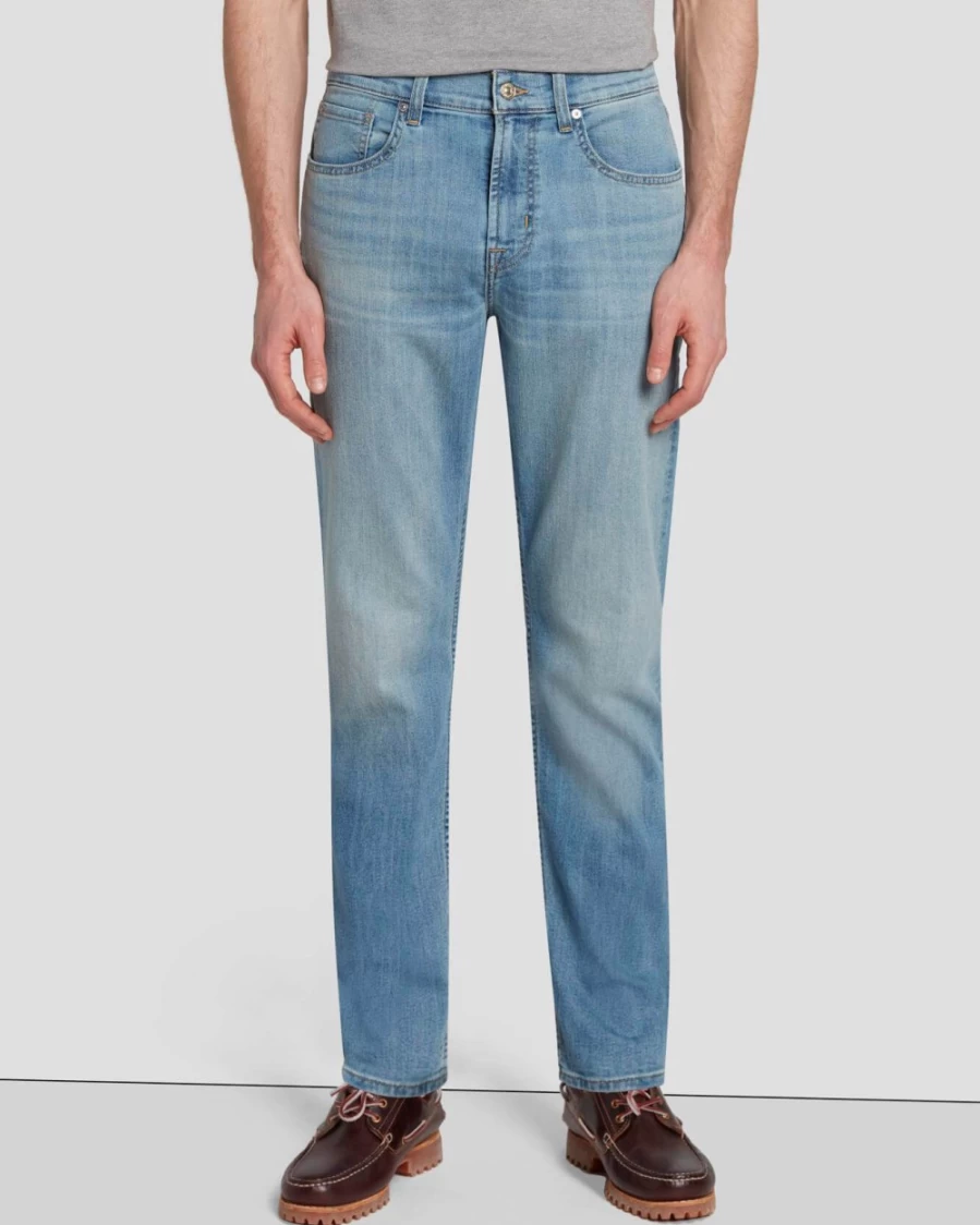 7 For All Mankind Men's Airweft Adrien Jeans - Santa Cruz Wash Slim Fit Denim Pants