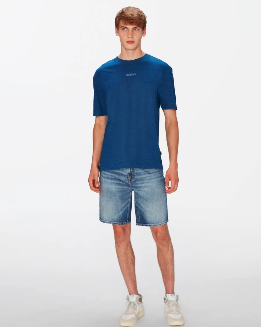 7 For All Mankind Men's Straight Short in Lagoon - Classic Fit Denim Shorts for Men