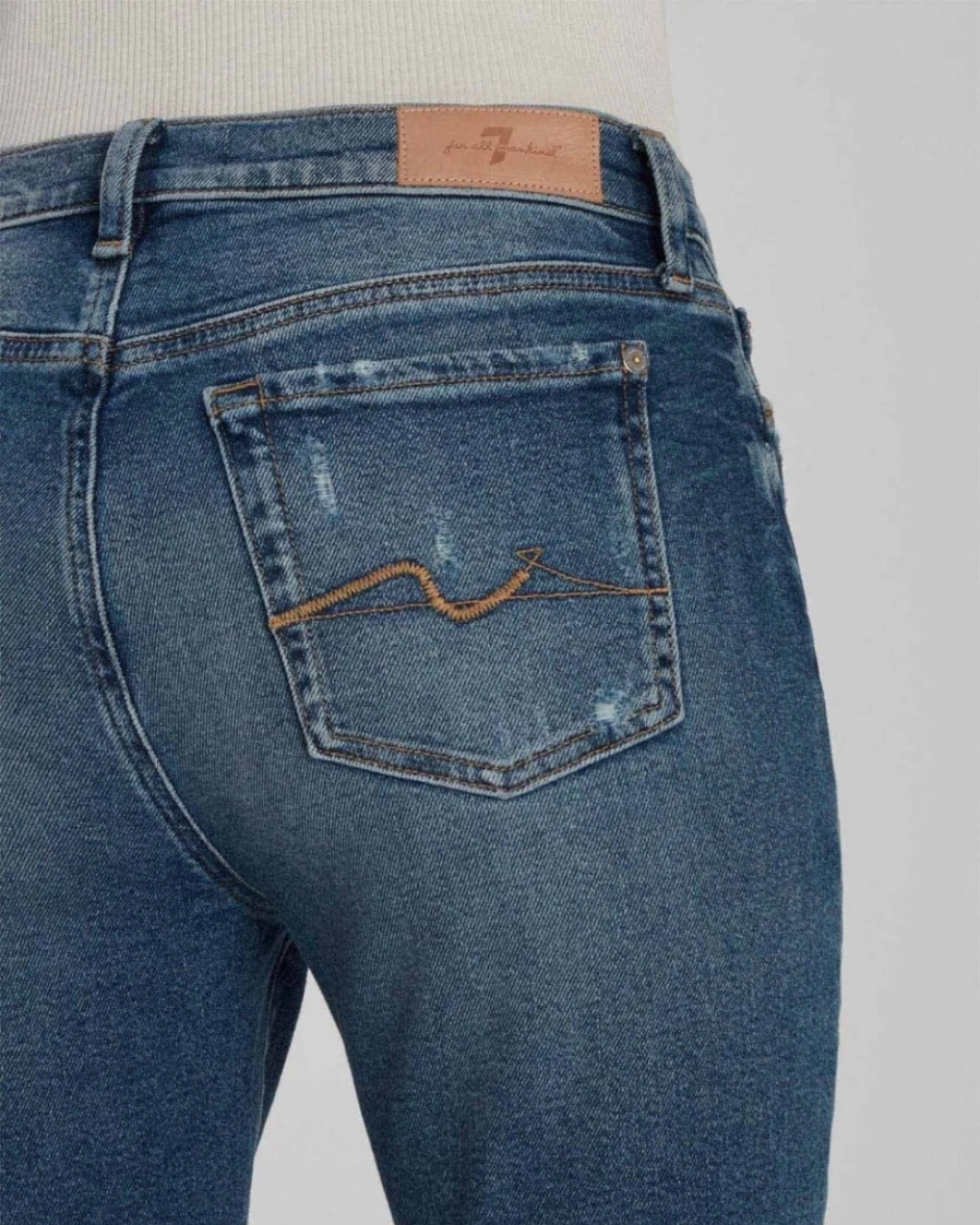 7 For All Mankind Women's Luxe Vintage Josefina Jeans in Iris Blue