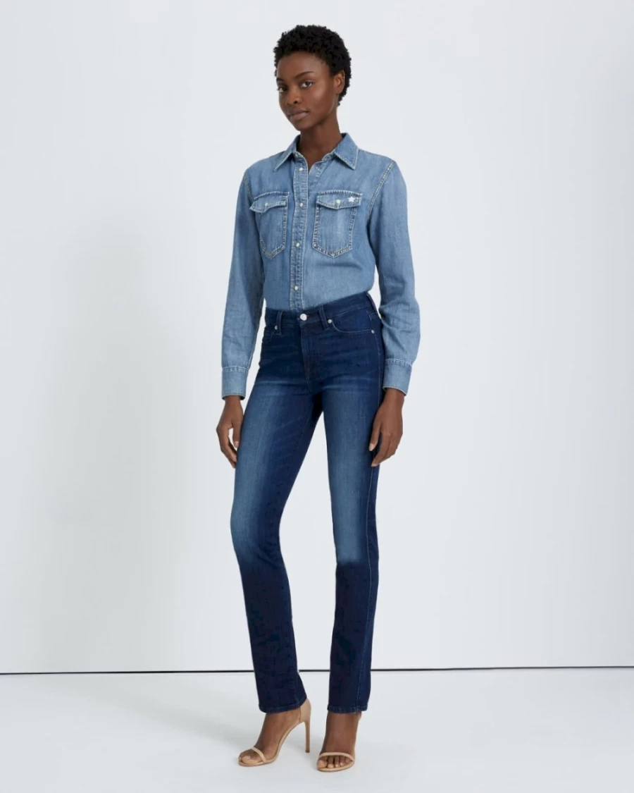 7 For All Mankind Women's Kimmie Straight Leg Jeans in Denim