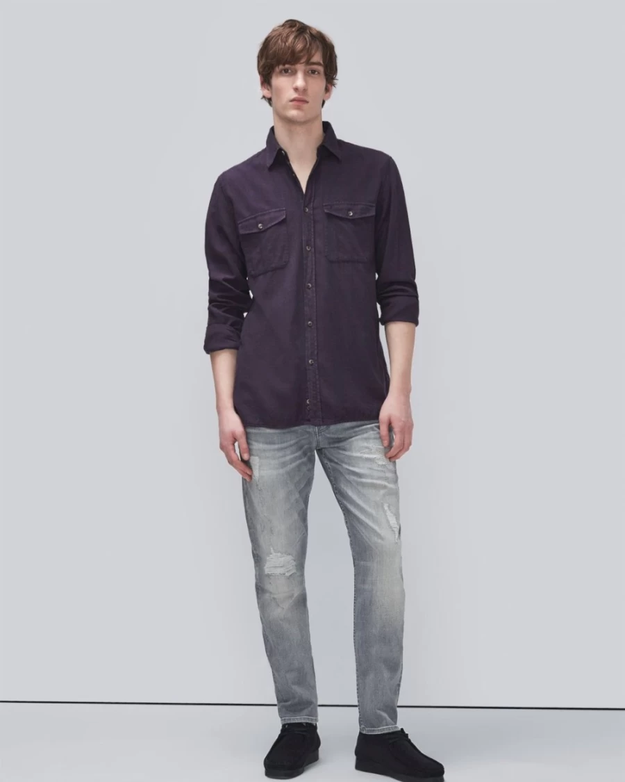 7 For All Mankind Men's Earthkind Stretch Tek Slimmy Tapered Jeans in Sharp Wash