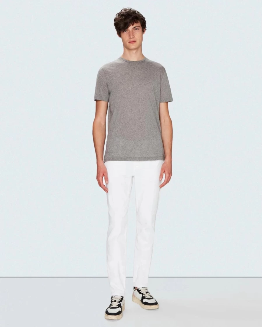 7 For All Mankind Men's Luxe Performance Slim Fit Tapered White Jeans
