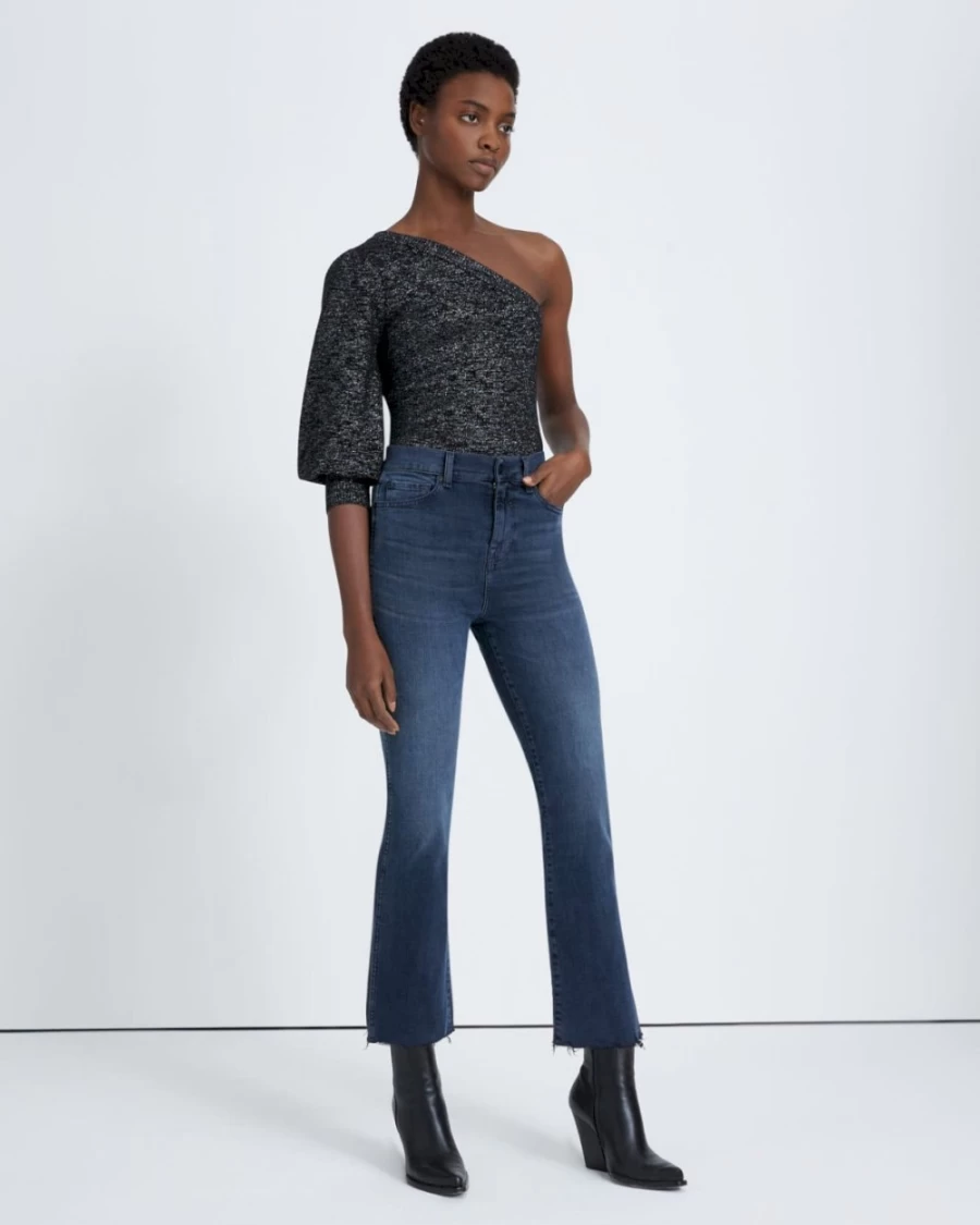 7 For All Mankind Women's High Waist Slimming Jeans - Illusion Fit Kick Flare for a Flattering Look