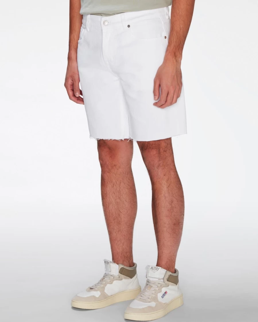 7 For All Mankind Men's Straight Shorts in Banter White - Classic Fit Casual Denim Shorts