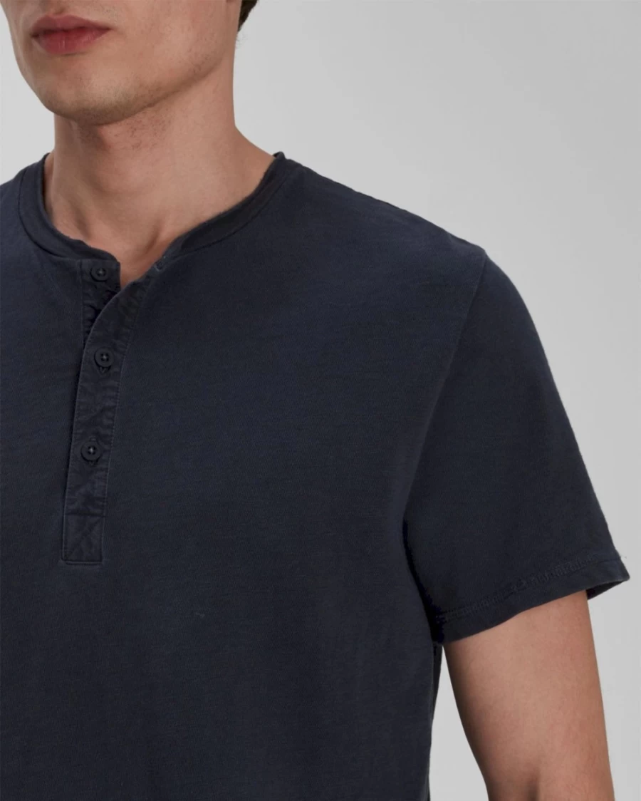 7 For All Mankind Men's Navy Short Sleeve Henley Shirt