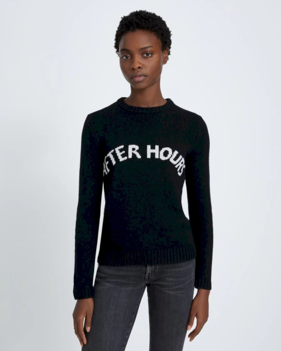 7 For All Mankind Women's After Hours Black Sweater