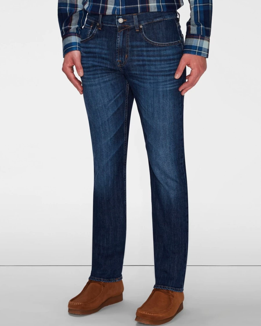 7 For All Mankind Men's Airweft The Straight Jeans in Malibu Wash