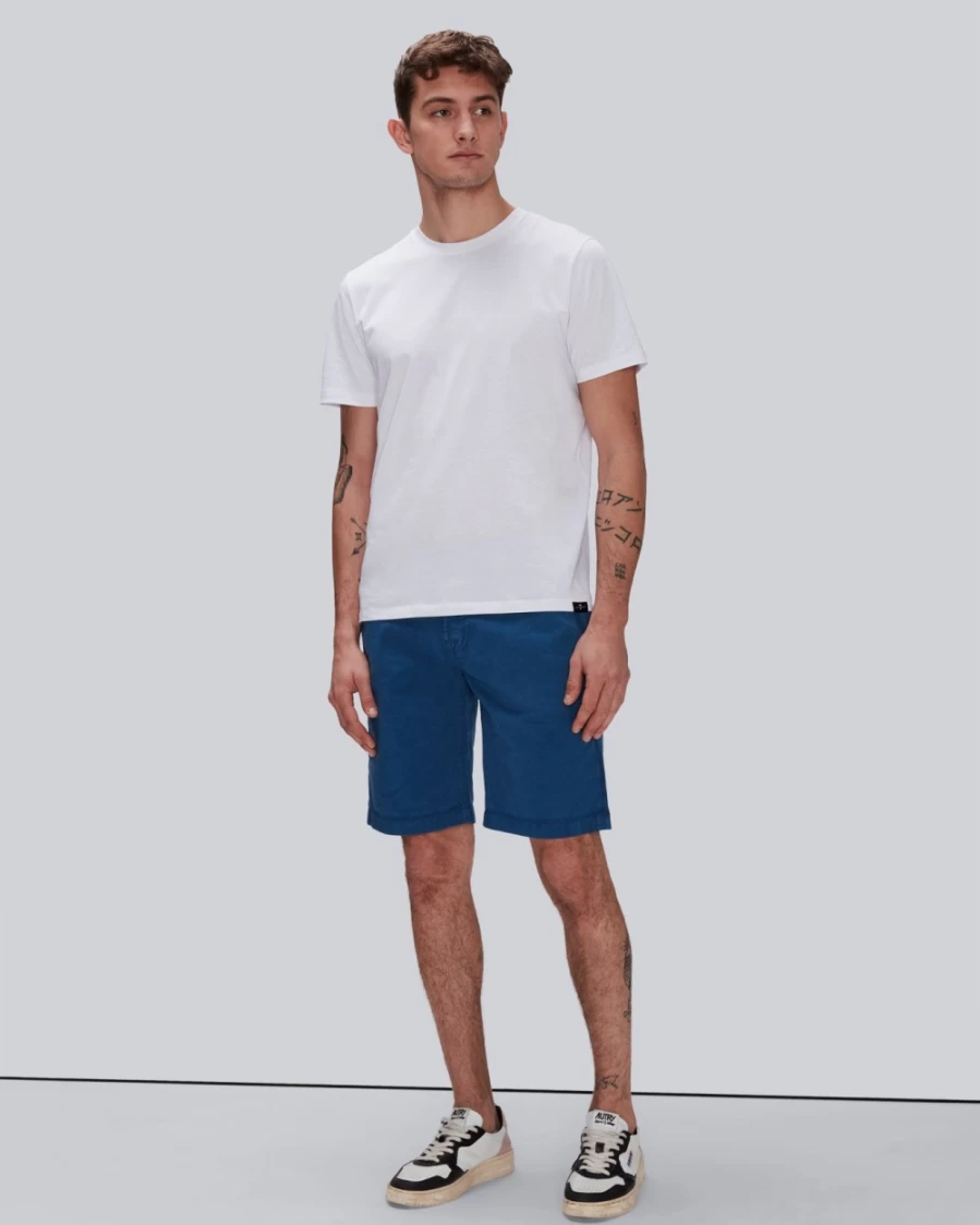 7 For All Mankind Men's Airweft Twill Chino Shorts in Sea Bed - Lightweight Casual Summer Shorts