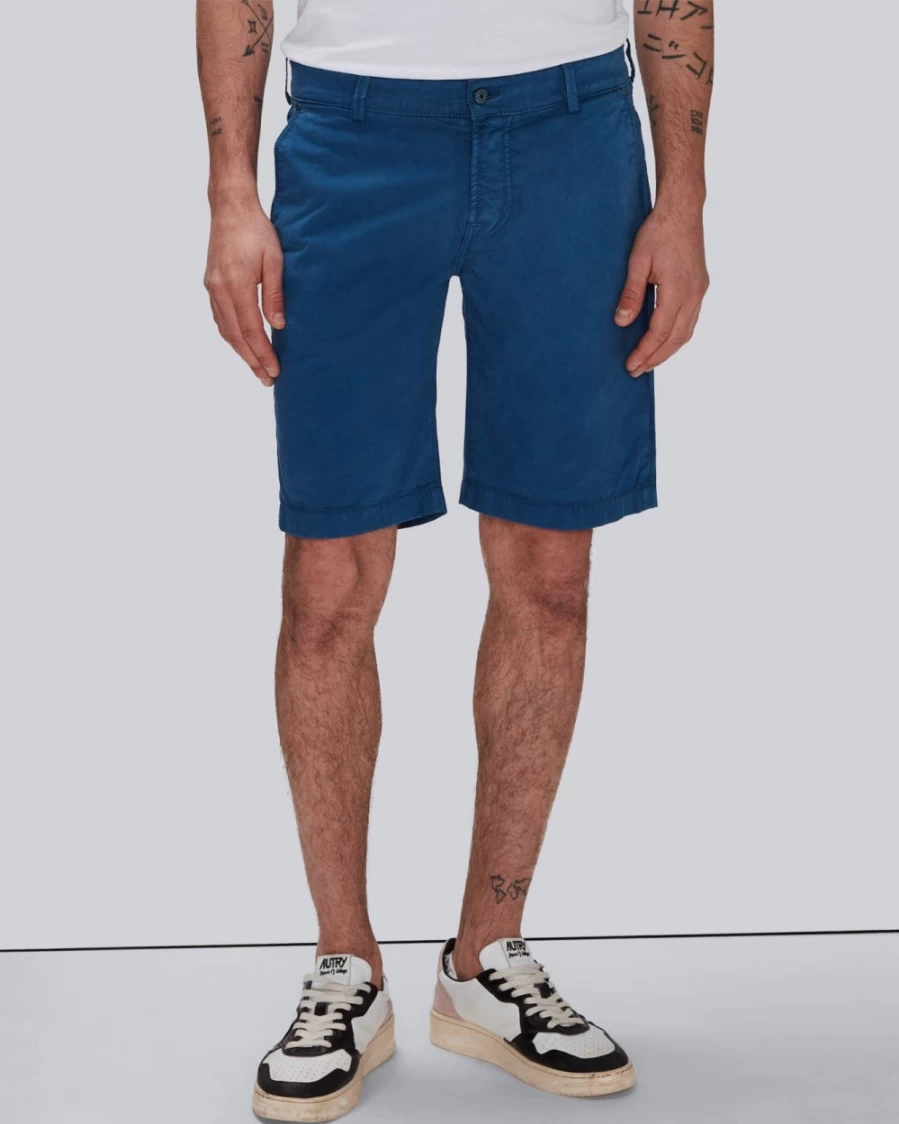 7 For All Mankind Men's Airweft Twill Chino Shorts in Sea Bed - Lightweight Casual Summer Shorts