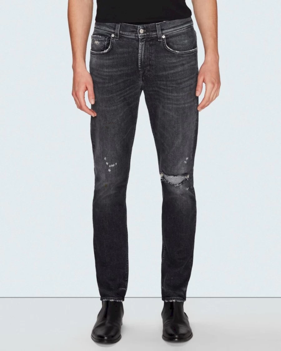 7 For All Mankind Men's American Vintage Slim Fit Tapered Black Jeans