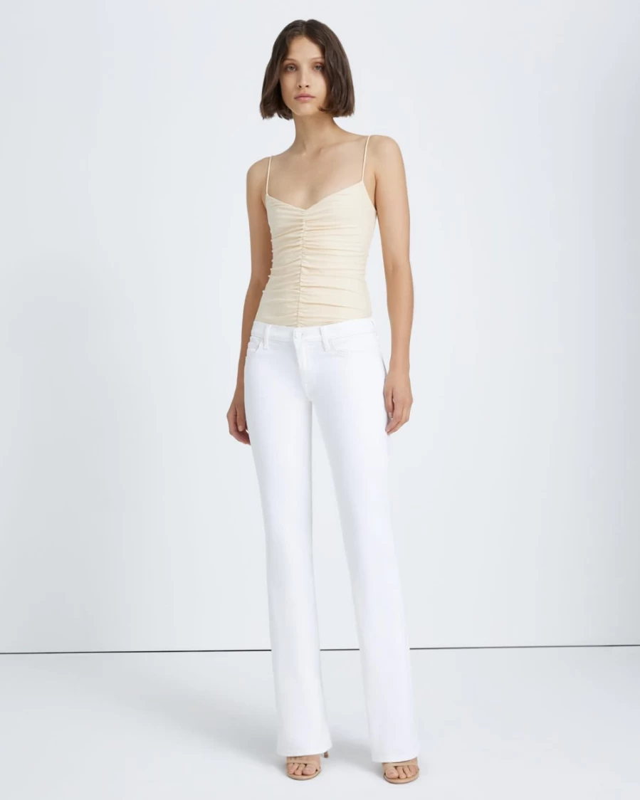 7 For All Mankind Women's Original Bootcut Jeans in Clean White - Classic Fit Denim Pants