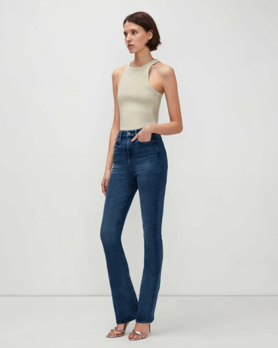 7 For All Mankind Women's Sophie Blue No Filter Ultra High Rise Skinny Bootcut Jeans