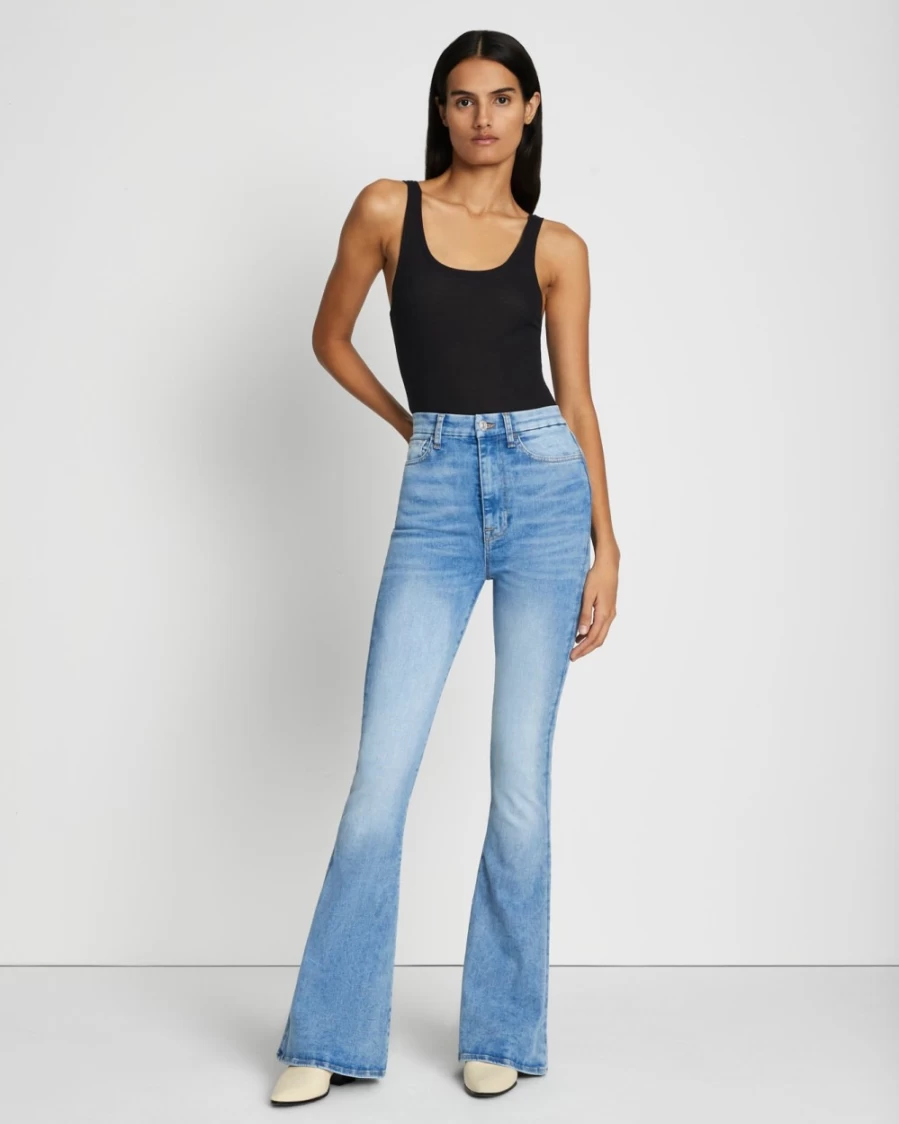 7 For All Mankind Women's No Filter Ultra High Rise Skinny Flare Jeans in Merton Wash