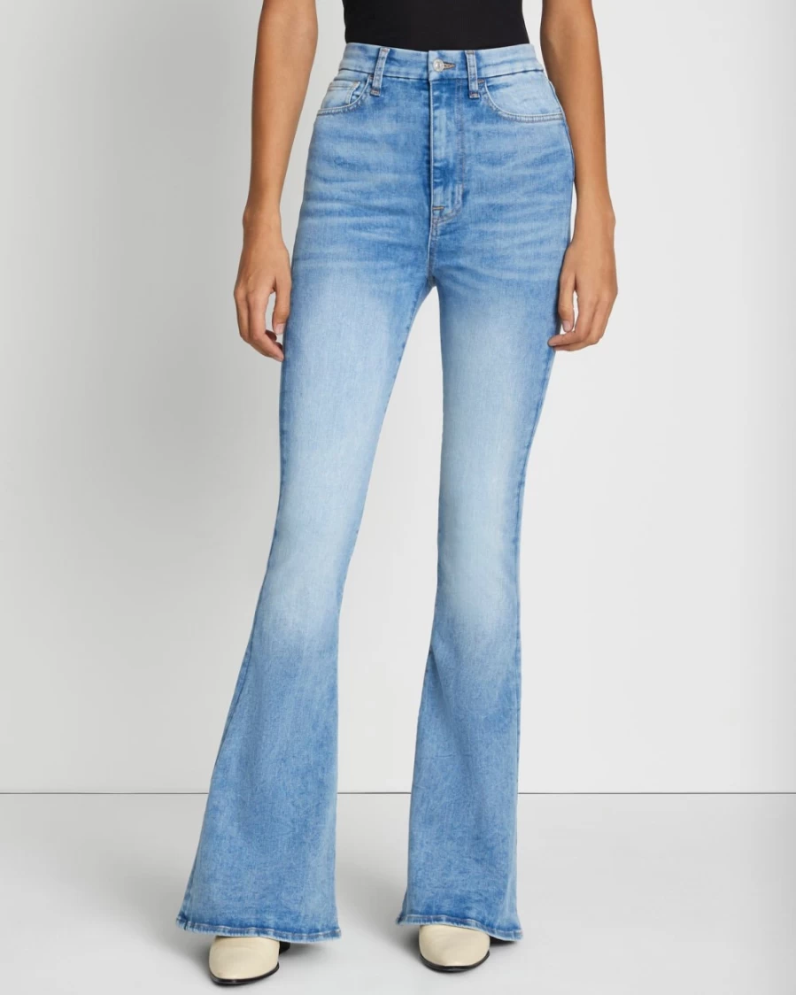7 For All Mankind Women's No Filter Ultra High Rise Skinny Flare Jeans in Merton Wash