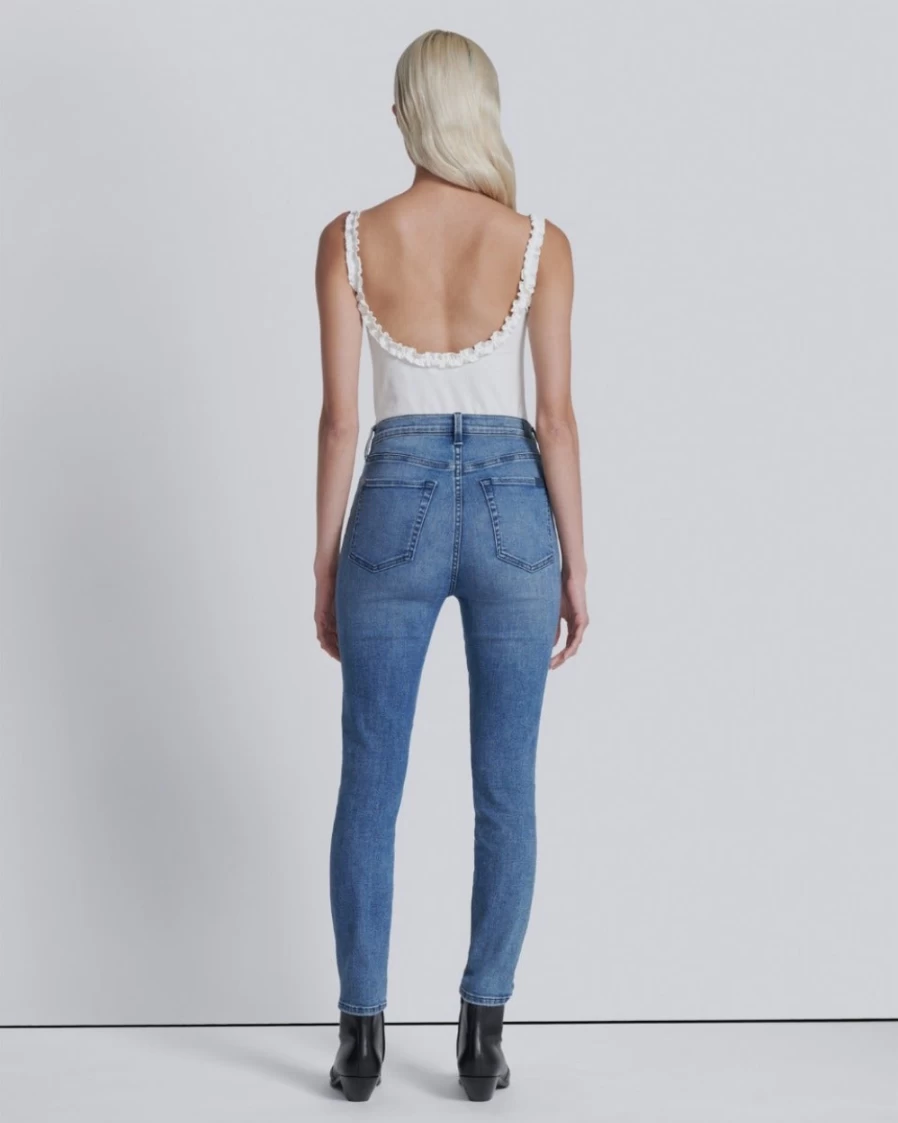 7 For All Mankind Women's High Waist Skinny Ankle Jeans in Dulce Wash