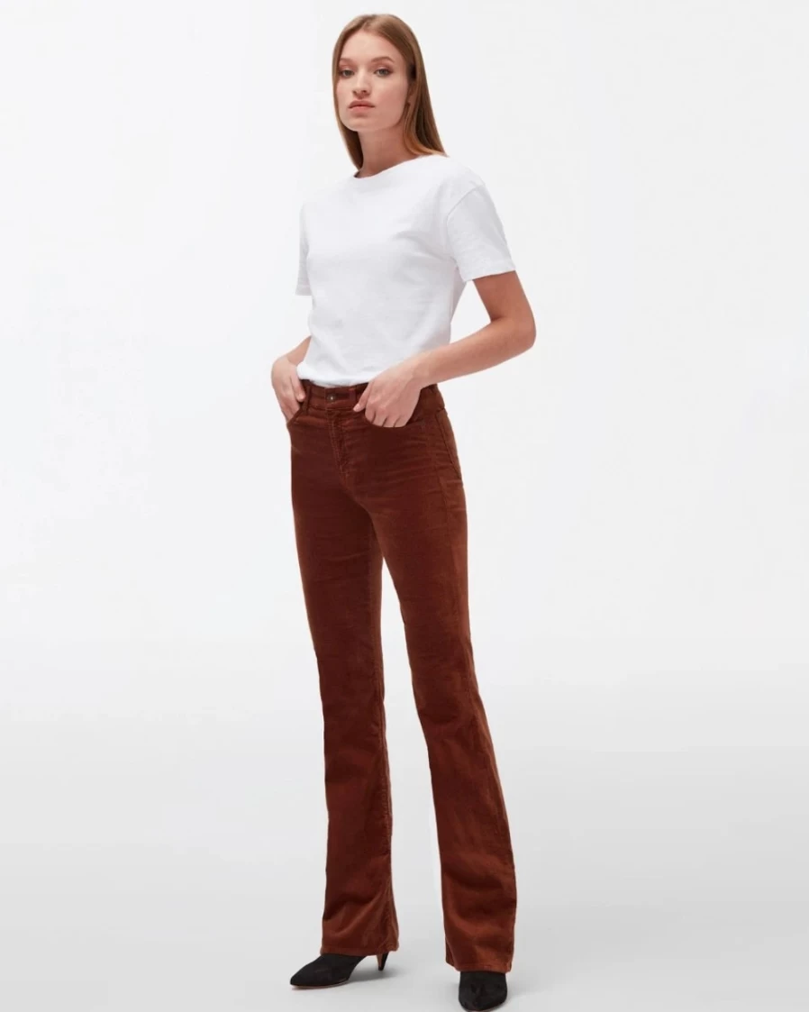 7 For All Mankind Women's Velvet Lisha Caramel High-Waisted Skinny Jeans