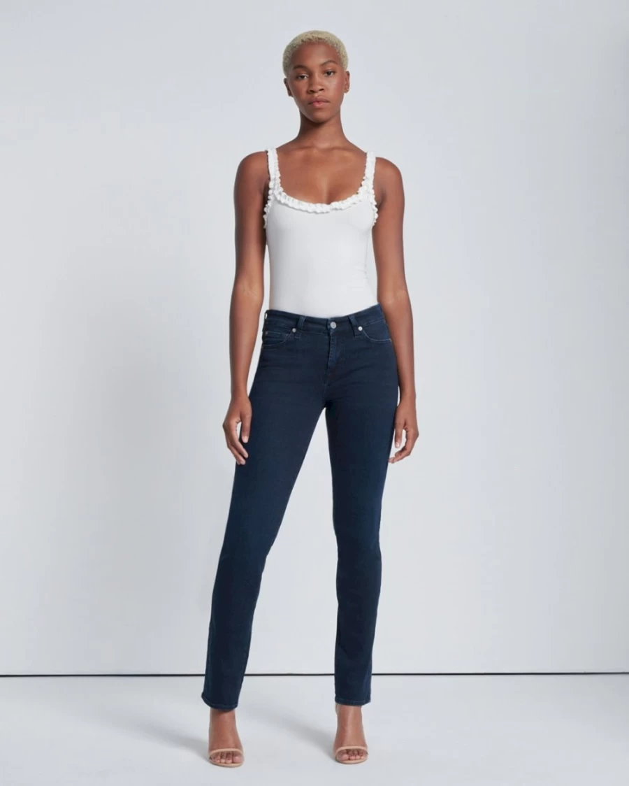 7 For All Mankind Women's Kimmie Straight Leg Jeans in Serene Wash