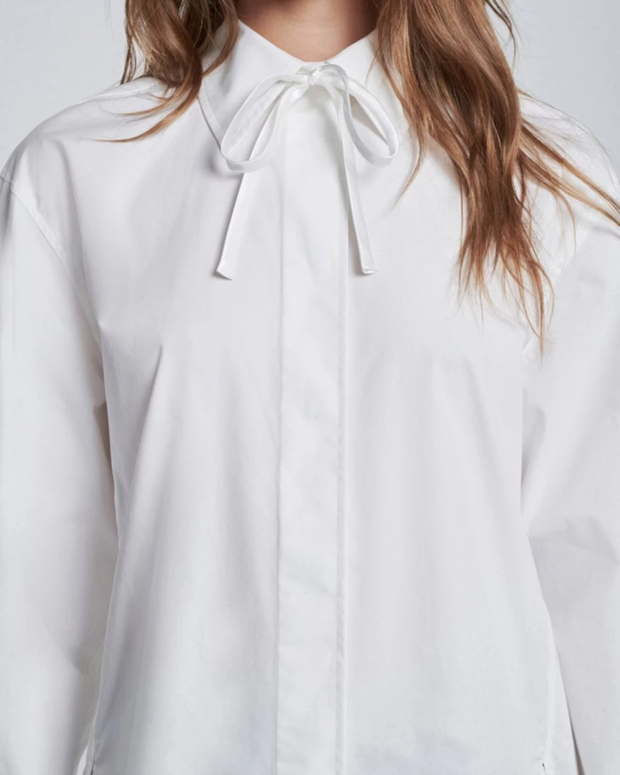 7 For All Mankind Women's Optic White Split Hem Button-Up Shirt