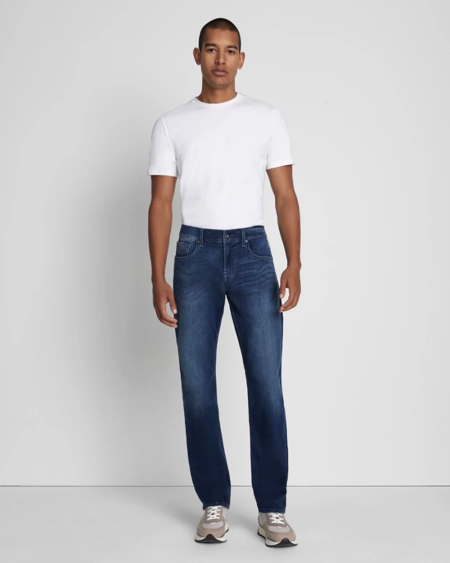 7 For All Mankind Men's Slimmy Squiggle Dark Lago Slim Fit Jeans