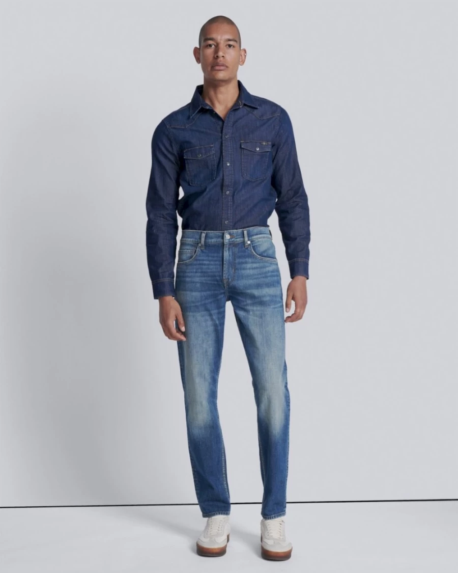 7 For All Mankind Men's Left Hand Adrien Jeans in Redvale Wash