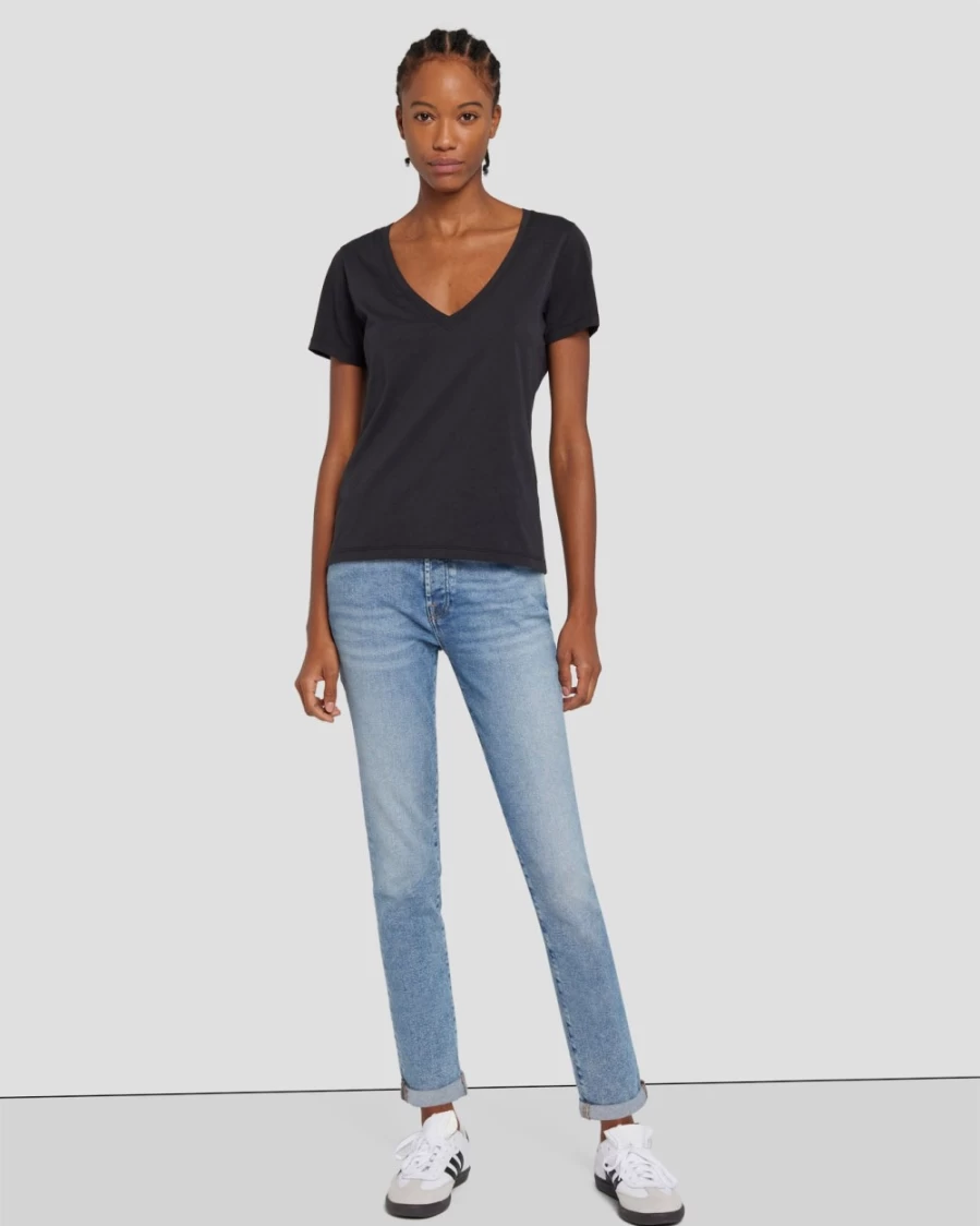 7 For All Mankind Women's Luxe Vintage Josefina Self-Made High-Waisted Distressed Denim Jeans