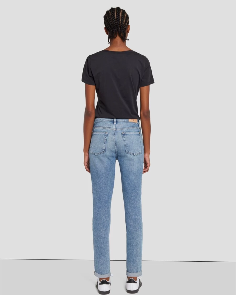 7 For All Mankind Women's Luxe Vintage Josefina Self-Made High-Waisted Distressed Denim Jeans