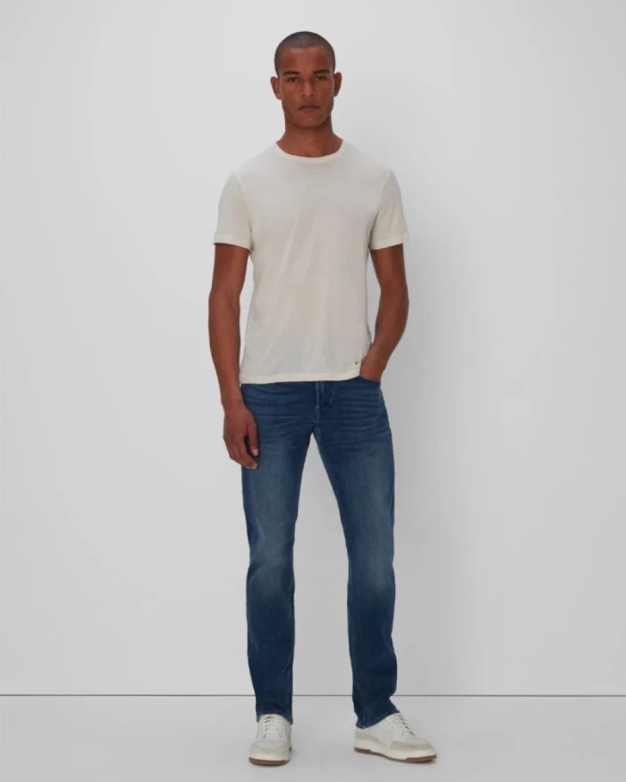 7 For All Mankind Men's Straight Leg Squiggle Print Epsom Jeans