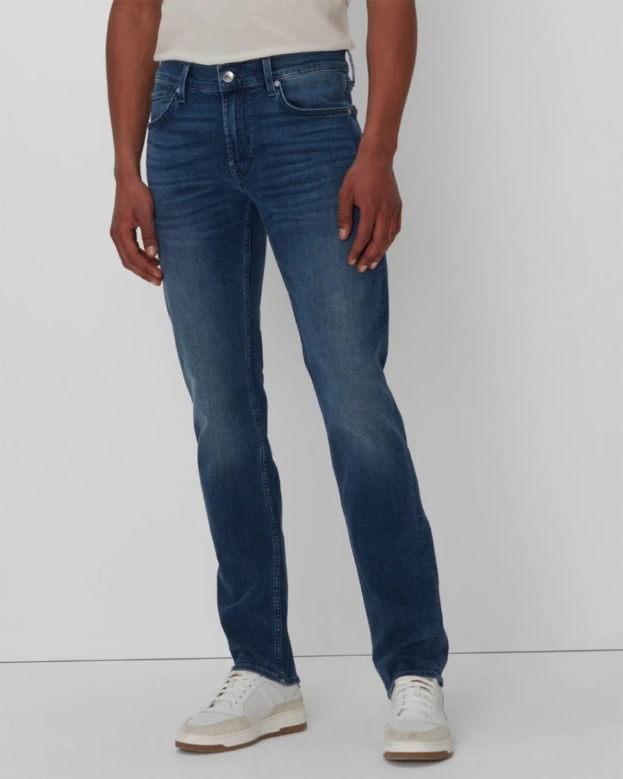 7 For All Mankind Men's Straight Leg Squiggle Print Epsom Jeans