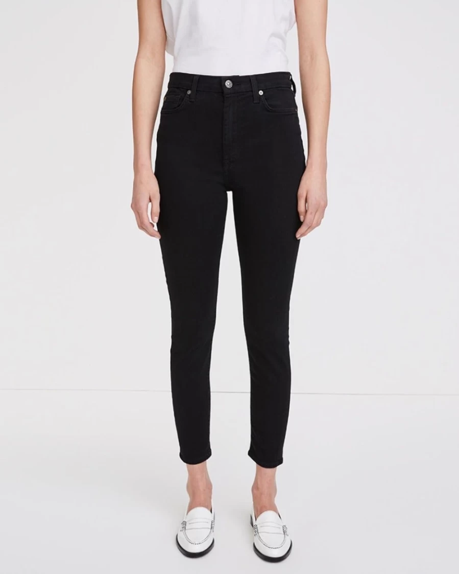 7 For All Mankind Women's B(Air) High Waist Skinny Ankle Jeans in Black