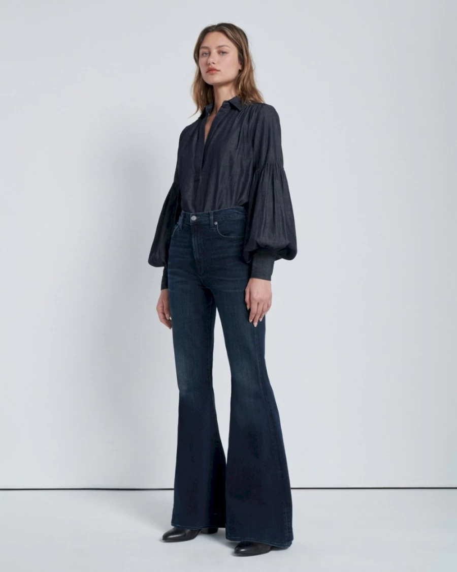 7 For All Mankind Women's Mega Flare High-Rise Sunbeam Wash Bootcut Jeans
