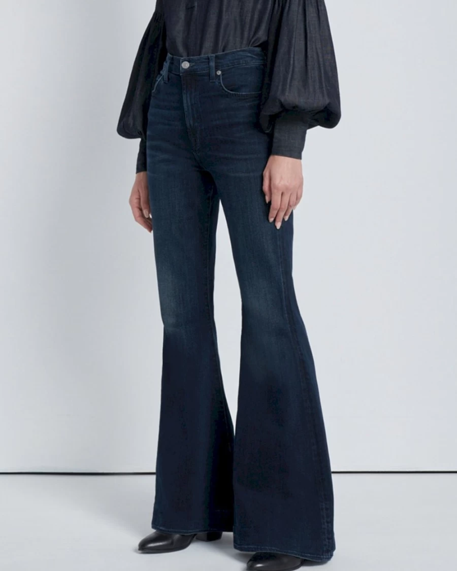 7 For All Mankind Women's Mega Flare High-Rise Sunbeam Wash Bootcut Jeans