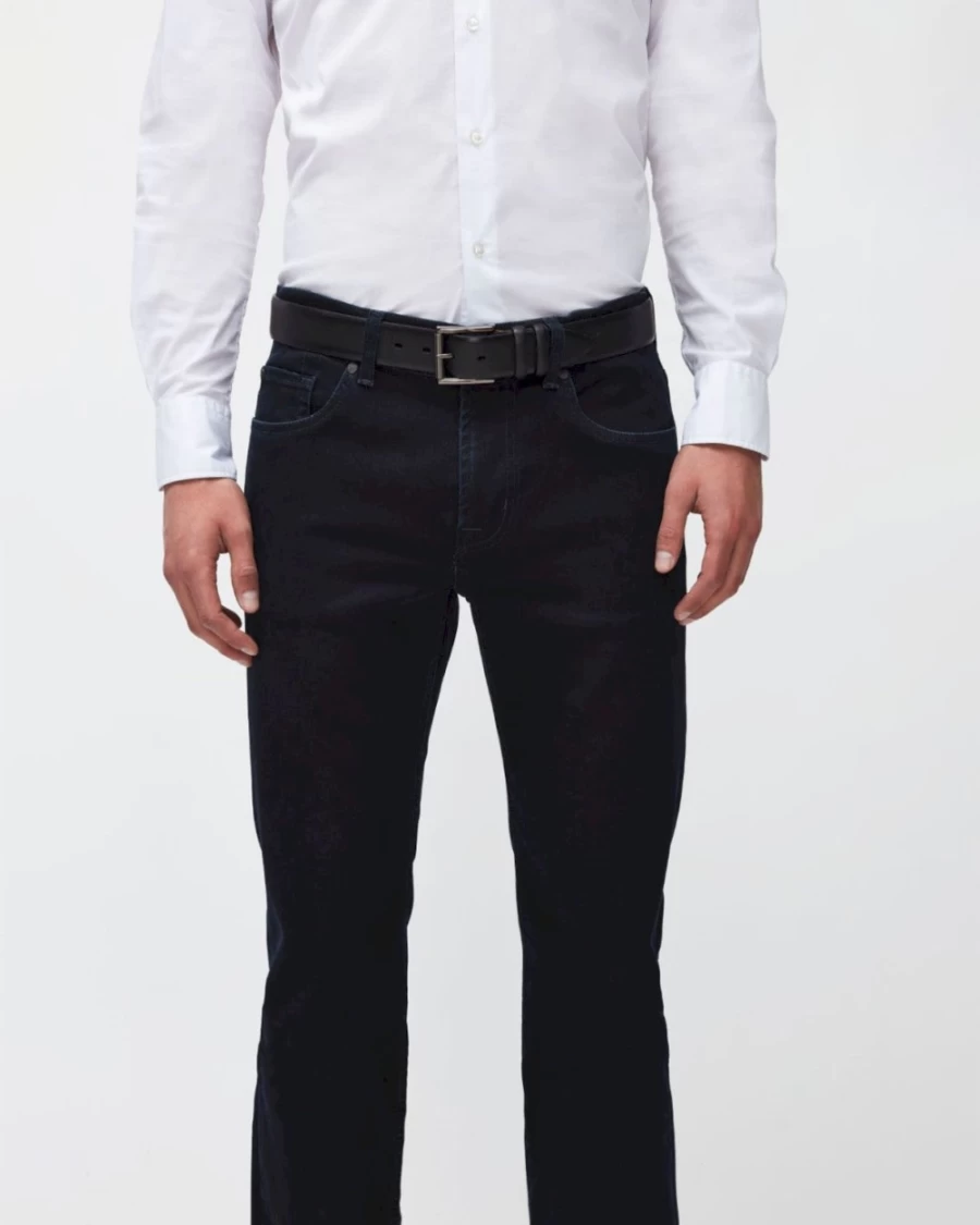 7 For All Mankind Men's Classic Black Leather Belt - Timeless Style & Durability