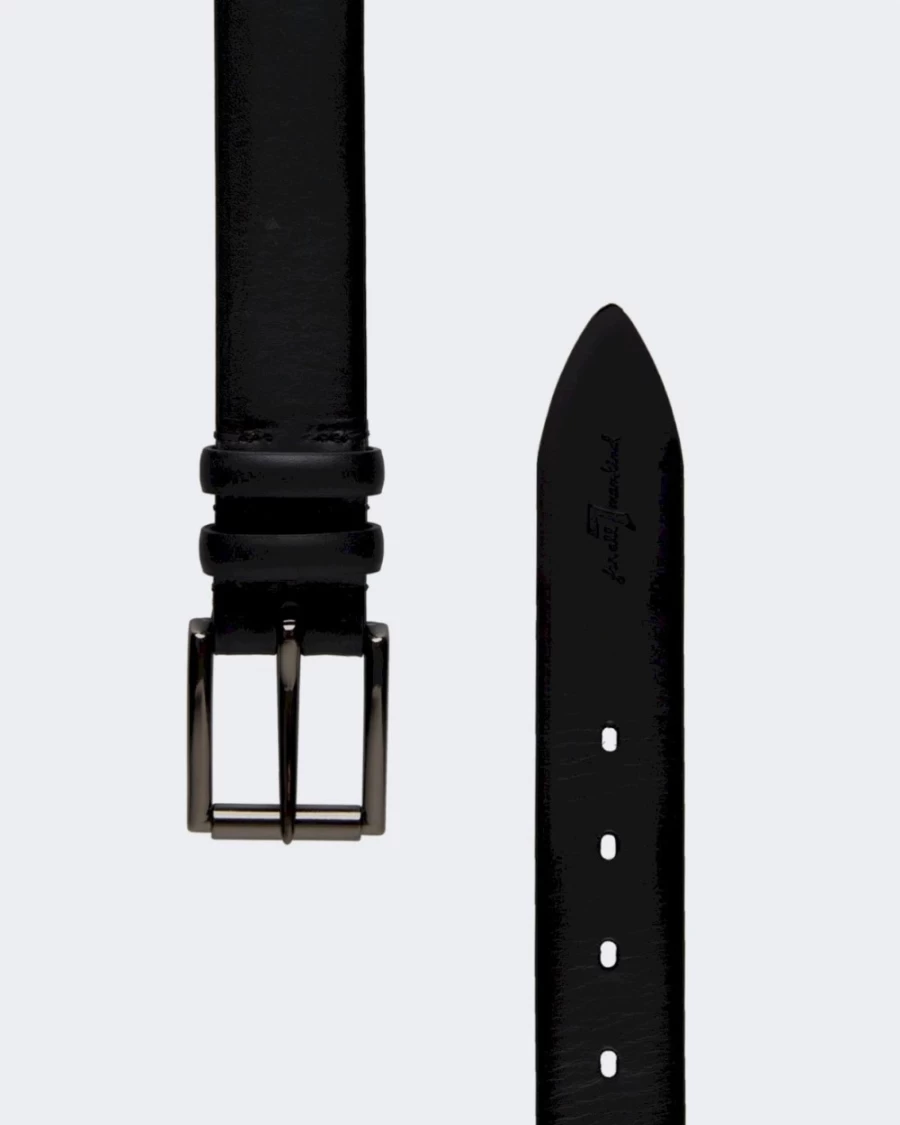 7 For All Mankind Men's Classic Black Leather Belt - Timeless Style & Durability