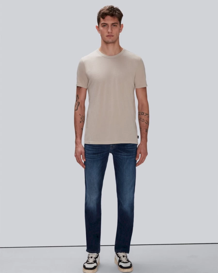 7 For All Mankind Men's Featherweight Cotton T-Shirt in Sesame